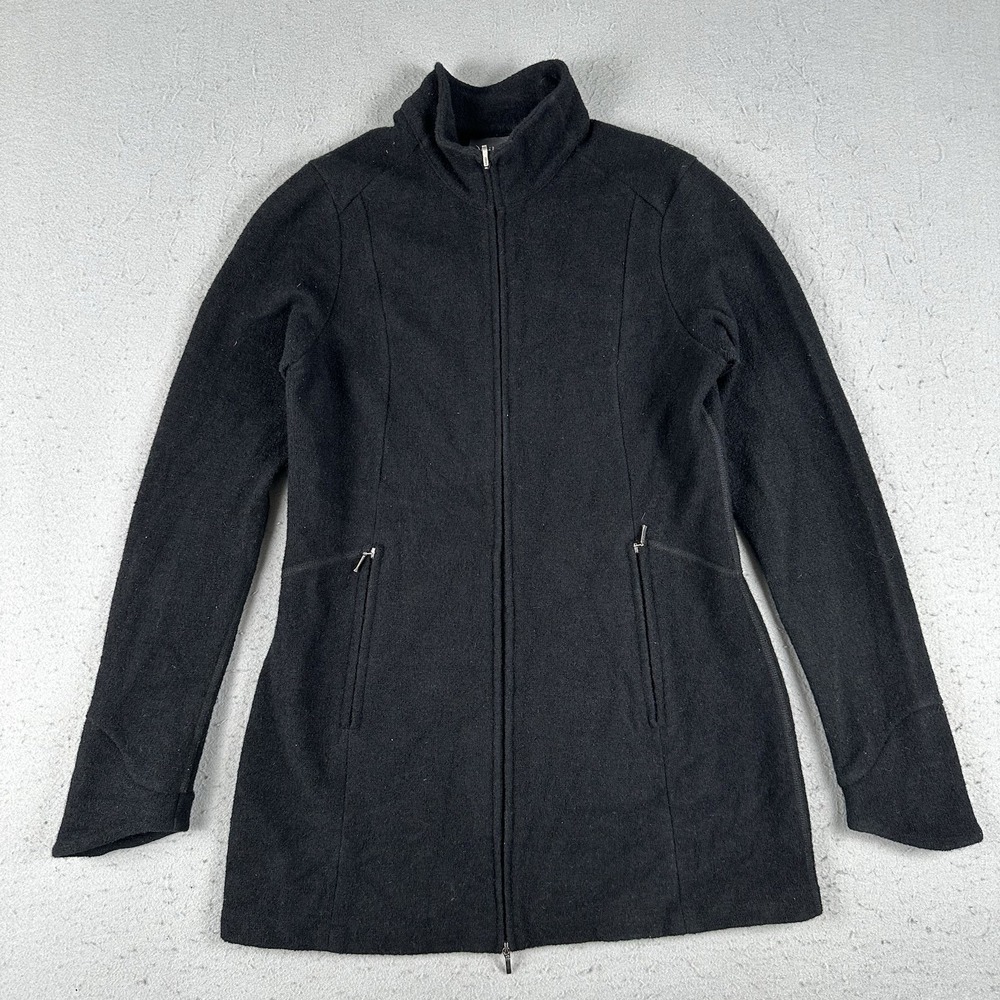 Ibex Jacket Womens Small Black BACKBAY Zque Merino Wool Tunic Full Zip Mock Neck